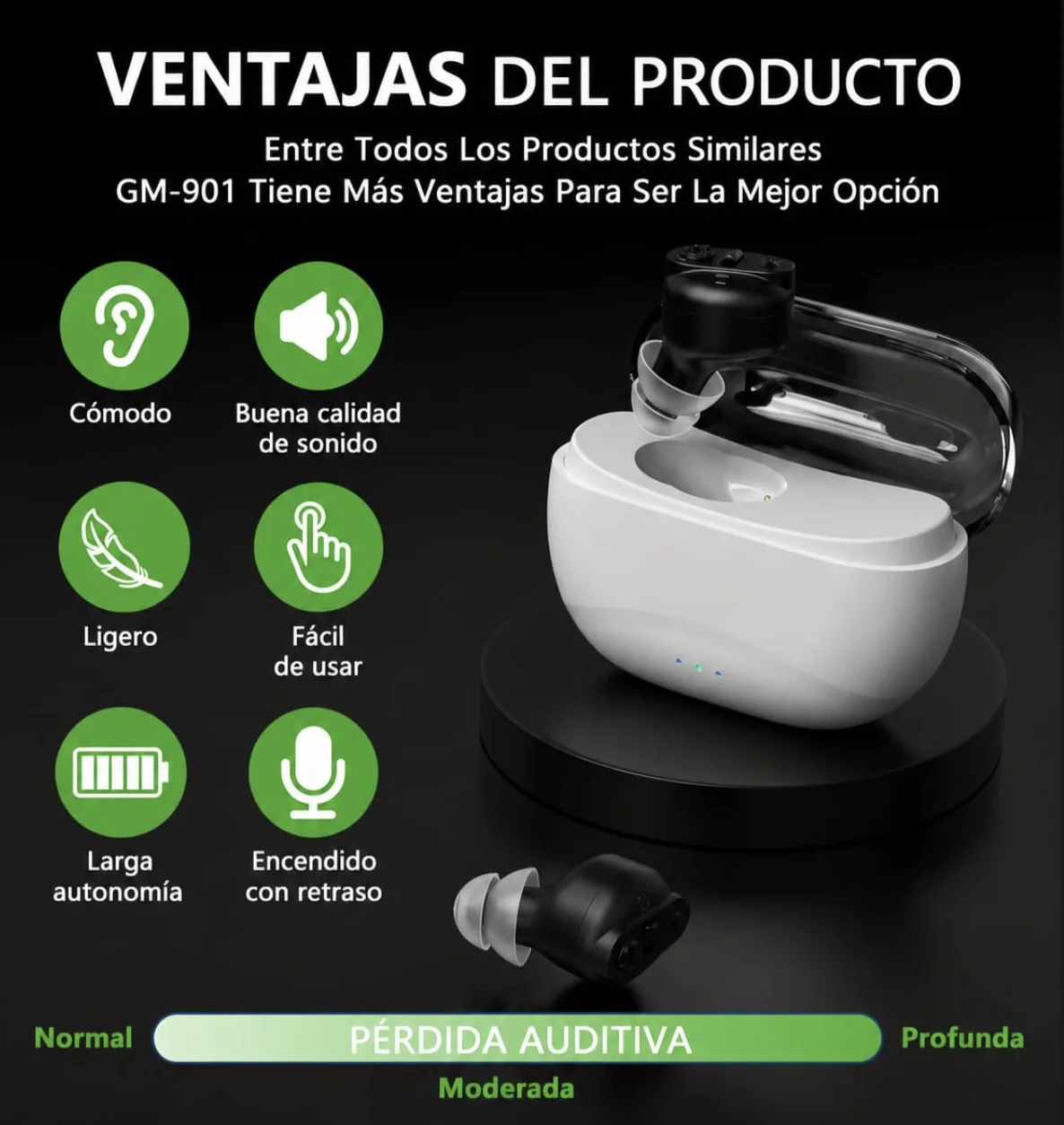 Audifono auditivo inalambrico GM-901